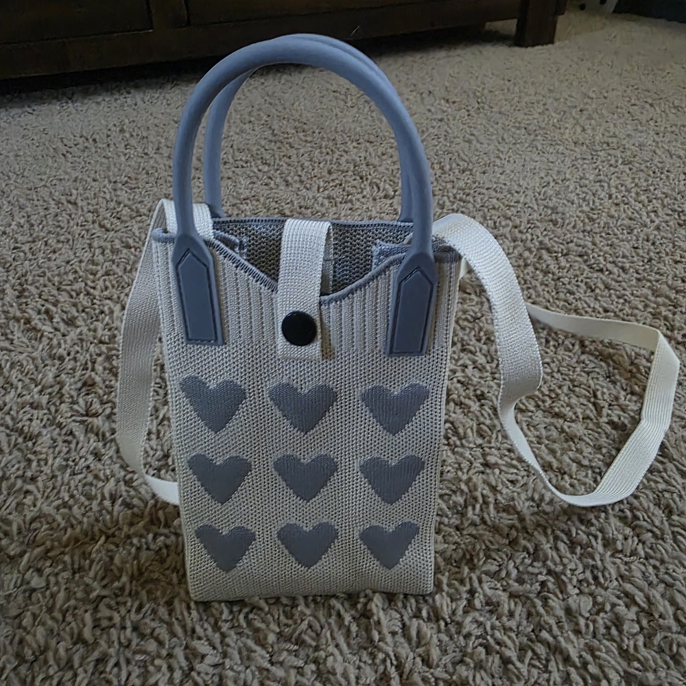 Gray Heart Pattern Women's Bag